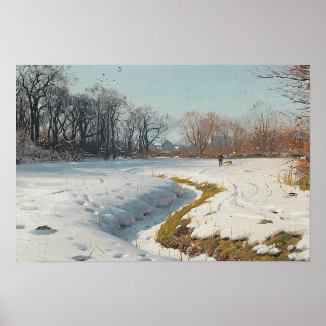 Peder Monsted - A Sunny Winter Day Poster (Front)