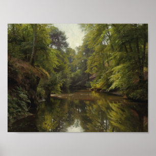 Peder Monsted - Wooded River Landscape Poster