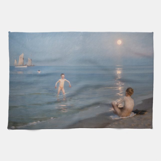 Peder Severin Kroyer - Boys Bathing at Skagen Kitchen Towel (Horizontal)