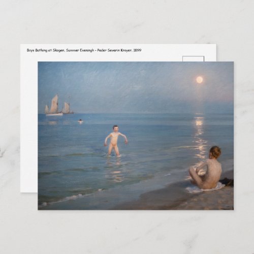 Peder Severin Kroyer _ Boys Bathing at Skagen Postcard