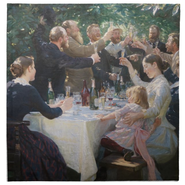 Peder Severin Kroyer - Hip, Hip, Hurrah! Cloth Napkin (Front)