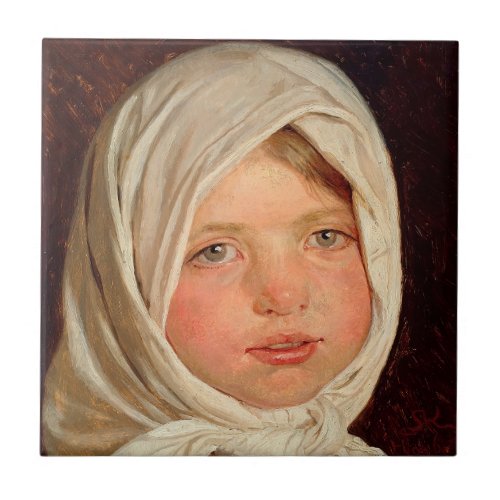 Peder Severin Kroyer _ Little girl from Hornbaek Ceramic Tile