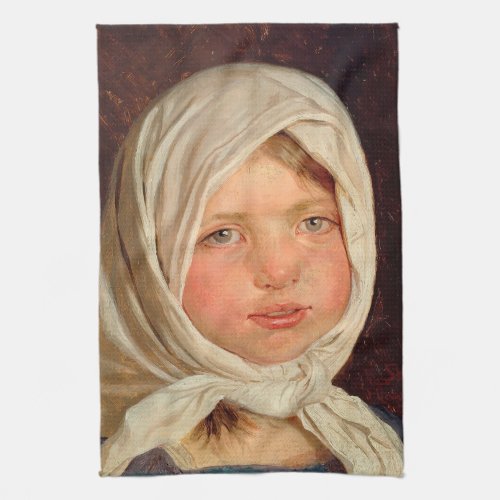 Peder Severin Kroyer _ Little girl from Hornbaek Kitchen Towel