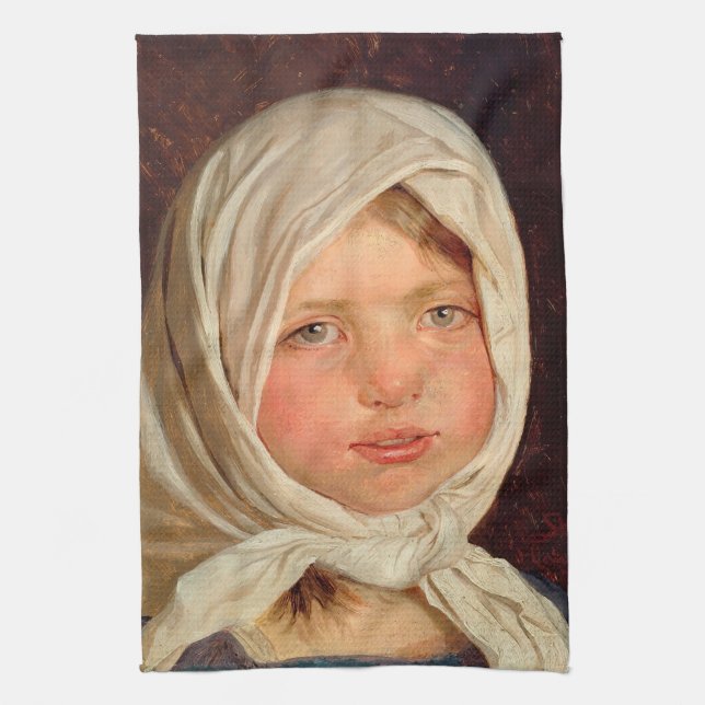 Peder Severin Kroyer - Little girl from Hornbaek Kitchen Towel (Vertical)