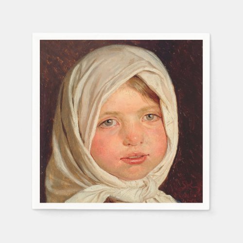 Peder Severin Kroyer _ Little girl from Hornbaek Napkins