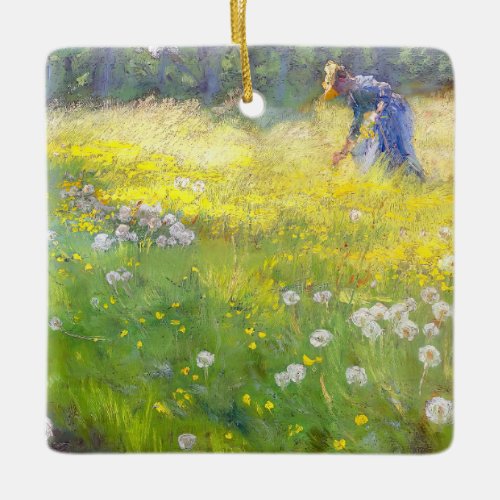 Peder Severin Kroyer _ Marie Kroyer in the Garden Ceramic Ornament