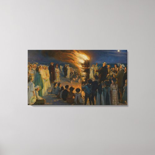 Peder Severin Kroyer _ Midsummers Eve Bonfire Canvas Print