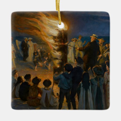 Peder Severin Kroyer _ Midsummers Eve Bonfire Ceramic Ornament