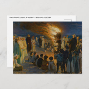 Peder Severin Kroyer - Midsummer's Eve Bonfire Postcard