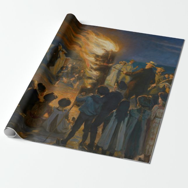 Peder Severin Kroyer - Midsummer's Eve Bonfire Wrapping Paper (Unrolled)