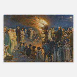Peder Severin Kroyer - Midsummer's Eve Bonfire Wrapping Paper Sheets