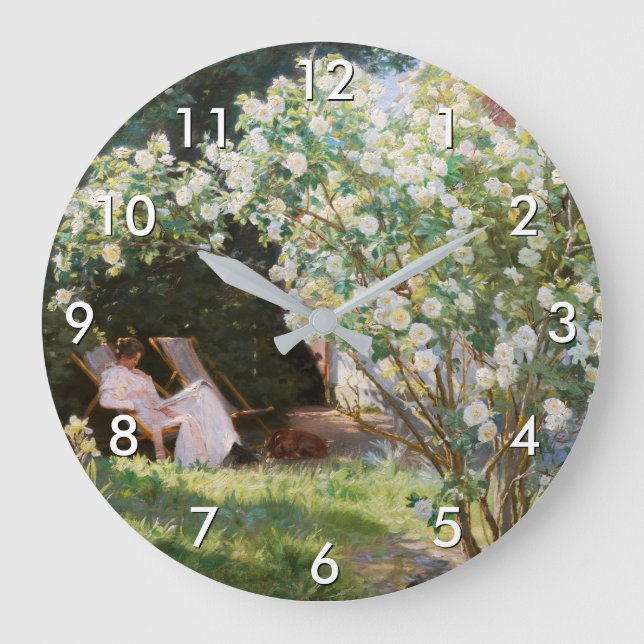 Peder Severin Kroyer - Roses Large Clock (Front)