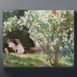Peder Severin Kroyer - Roses Plaque<br><div class="desc">Roses. Marie Kroyer seated in the deckchair in the garden by Mrs Bendsen's house - Peder Severin Kroyer,  1893</div>