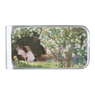 Peder Severin Kroyer - Roses Silver Finish Money Clip