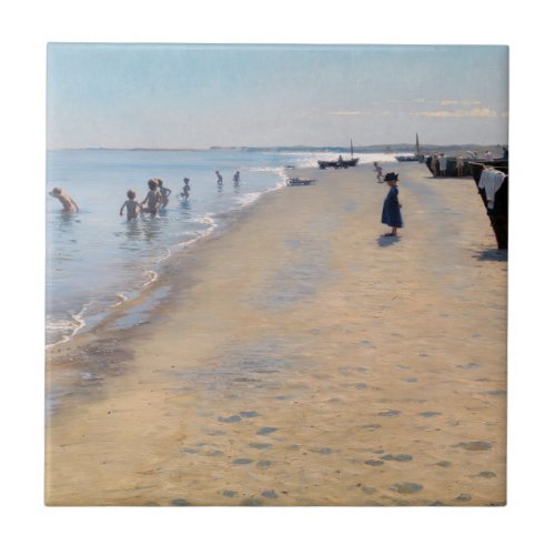 Peder Severin Kroyer _ Summer Day at Skagen Beach Ceramic Tile