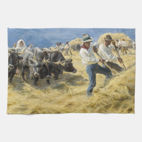 Peder Severin Kroyer _ Threshing in the Abruzzi Kitchen Towel