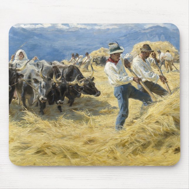 Peder Severin Kroyer - Threshing in the Abruzzi Mouse Pad (Front)