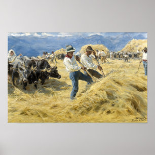 Peder Severin Kroyer - Threshing in the Abruzzi Poster