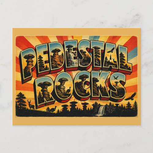 Pedestal Rocks Arkansas Sandstone Hoodoos Art Postcard