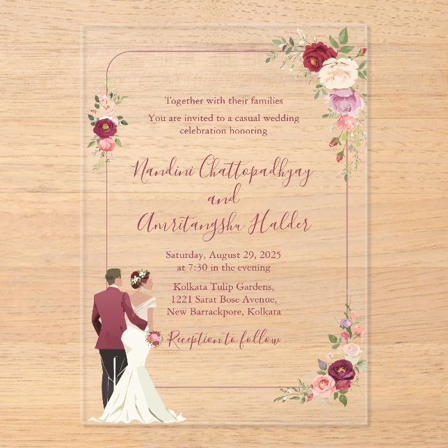 Pedestal Sign Acrylic Invitations (Front)