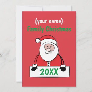 Pedestal Sign - Custom Family Christmas (add name) Invitation