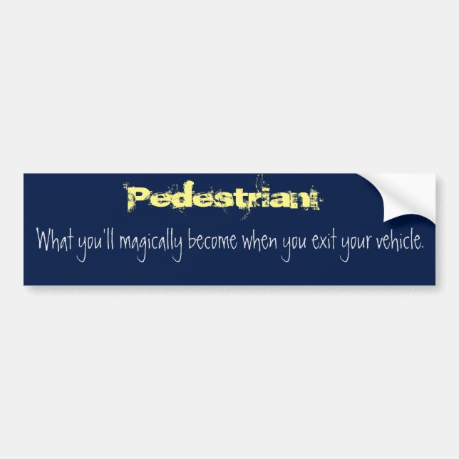 Pedestrian Bumper Sticker (Front)