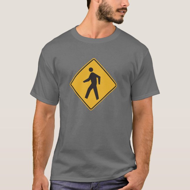Pedestrian Crossing Street Sign T-Shirt (Front)
