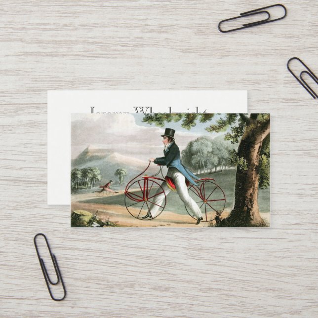 Pedestrian Hobbyhorse Vintage Bicycle Custom Business Card (Front/Back In Situ)