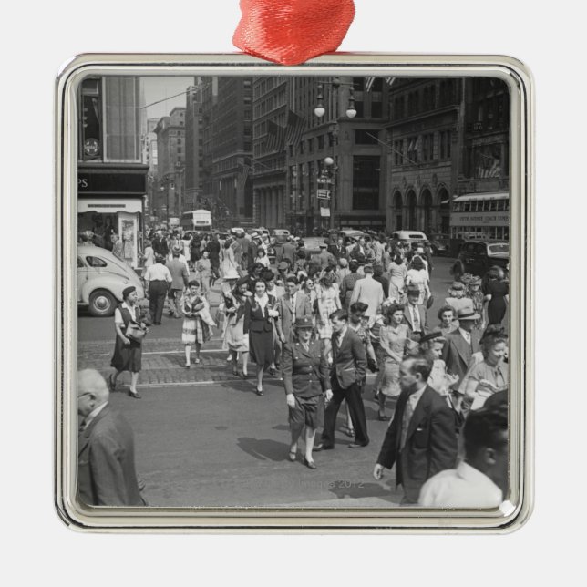 Pedestrians Metal Ornament (Front)