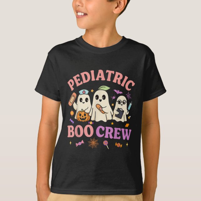 Pediatric Boo Crew Nurse Doctor Halloween Matching T-Shirt (Front)