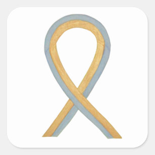 Pediatric Brain Cancer Awareness Ribbon Stickers