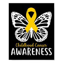 Pediatric Cancer Awareness Childhood Gifts Butterf Poster