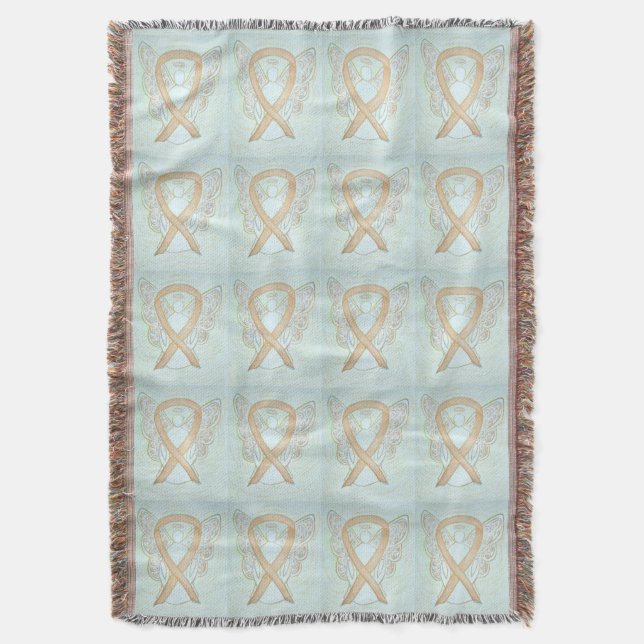 Pediatric Cancer Awareness Ribbon Throw Blankets (Front Vertical)
