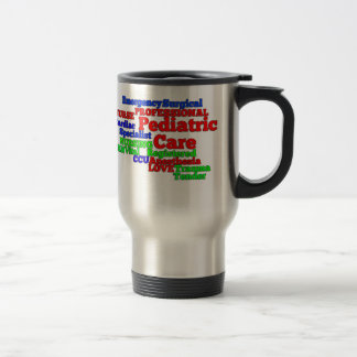 PEDIATRIC CARE NURSE WORDS SCRAMBLE TRAVEL MUG