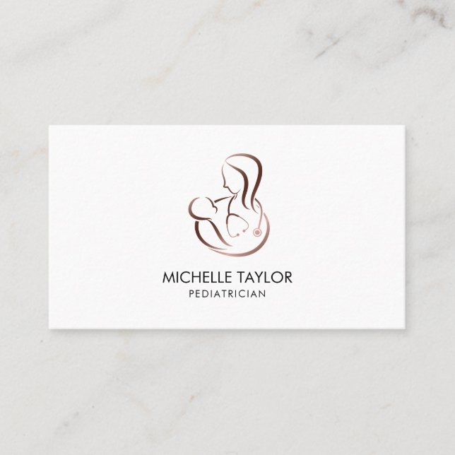 Pediatric Child Care Stethoscope Nurse Baby Doctor Business Card (Front)