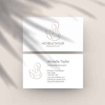 Pediatric Child Care Stethoscope Nurse Baby Doctor Business Card by smmdsgn at Zazzle
