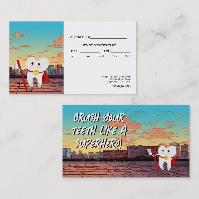 Pediatric Dentist Appointment Reminder Card (Front/Back)