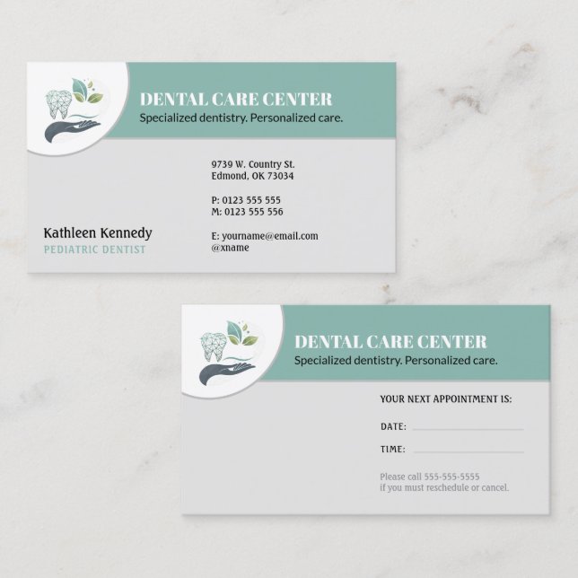 Pediatric Dentist | Dental Practice Appointment Card (Front/Back)