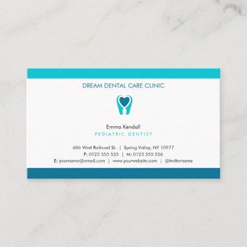 Pediatric Dentist  Dental Practice Business Card