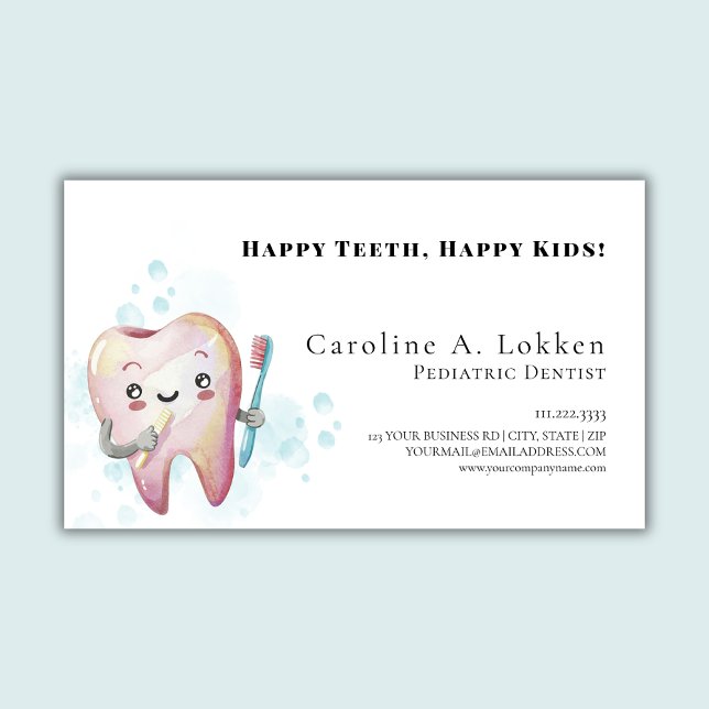 Pediatric Dentist Dentistry Kids Tooth Doctor Business Card Magnet (Creator Uploaded)