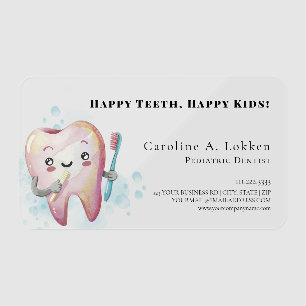 Pediatric Dentist Dentistry Kids Tooth Doctor Clear Business Cards