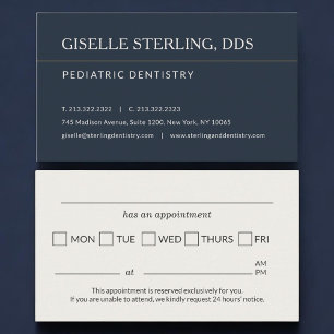 Pediatric Dentistry Office Appointment Reminder Business Card