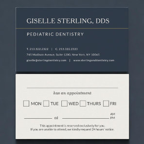 Pediatric Dentistry Office Appointment Reminder Card