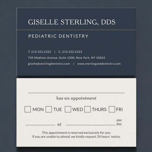 Pediatric Dentistry Office Appointment Reminder Card