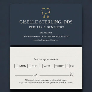 Pediatric Dentistry Tooth Appointment Reminder Business Card