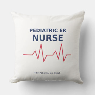 Pediatric Er Nurse — Tiny Patients, Big Heart Throw Pillow