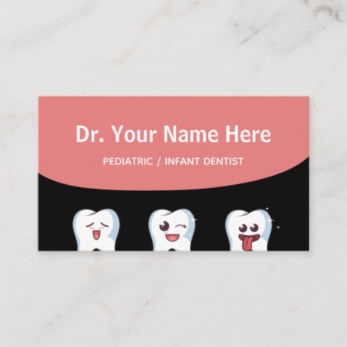 Pediatric Infant Dentist Kids Doctor Funny Teeth Business Card