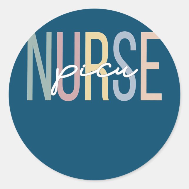 Pediatric Intensive Care Unit Nurse Boho PICU Classic Round Sticker (Front)