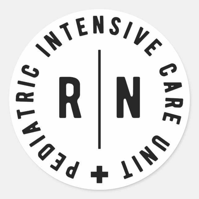 Pediatric Intensive Care Unit PICU Nurse Classic Round Sticker (Front)