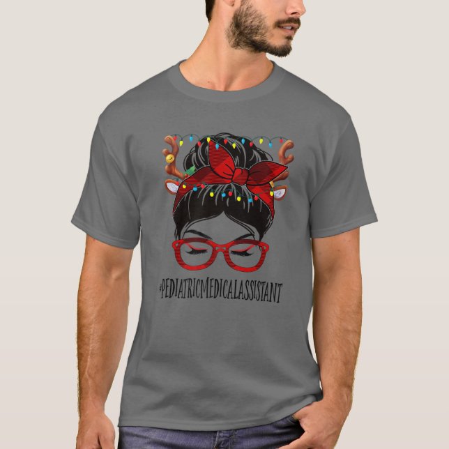Pediatric Medical Assistant Christmas Woman Messy T-Shirt (Front)
